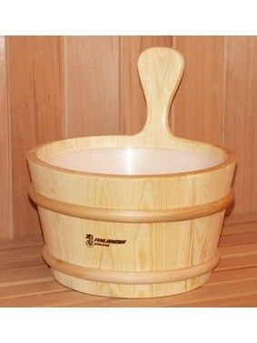 Harvia Bottomless Pine Sauna Bucket with Plastic Liner (1 gal.)