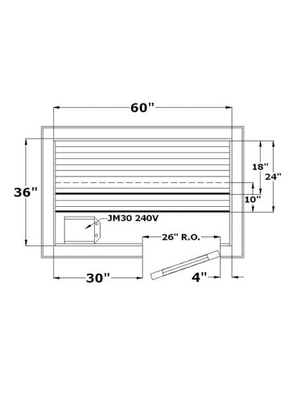 Harvia Precut Sauna Room (36" x 60 B1" x 84")