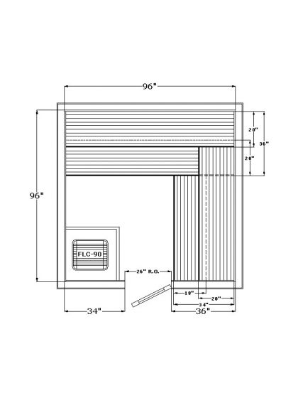 Harvia Precut Sauna Room (96" x 96" x 84")