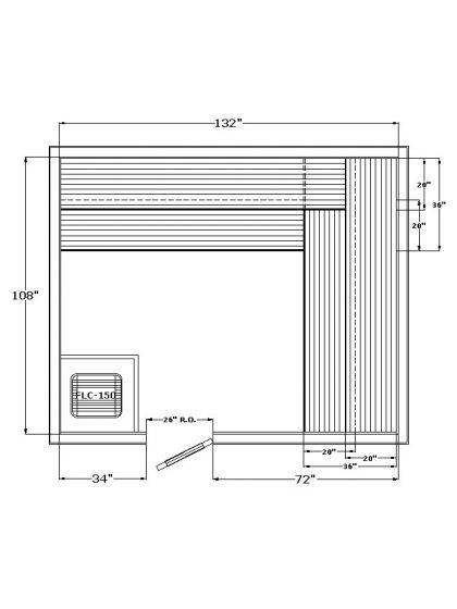 Harvia Precut Sauna Room (108" x 132" x 84")