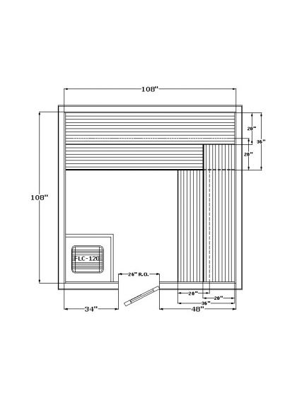 Harvia Precut Sauna Room (108" x 108" x 84")