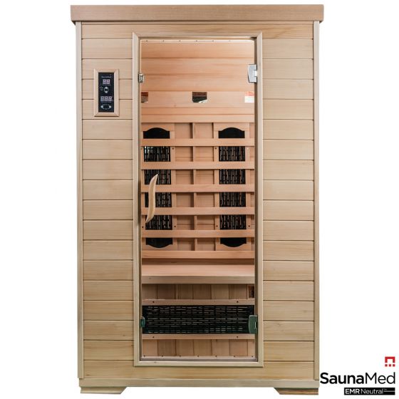 SaunaMed 2 Person Classic Hemlock FAR Infrared Sauna EMR Neutral™